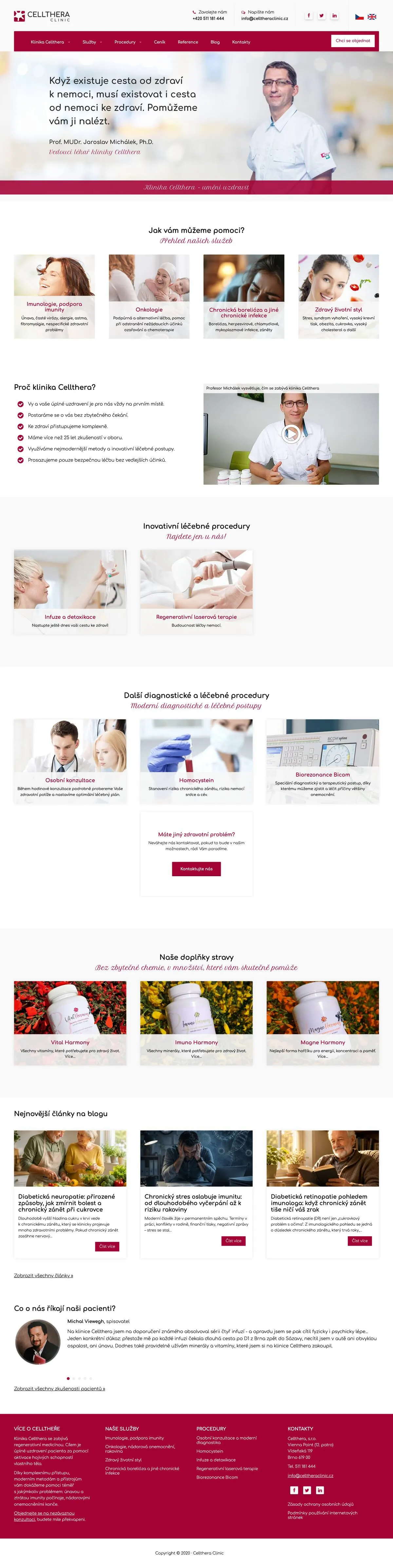 celltheraclinic.cz — celostránkový náhled webu
