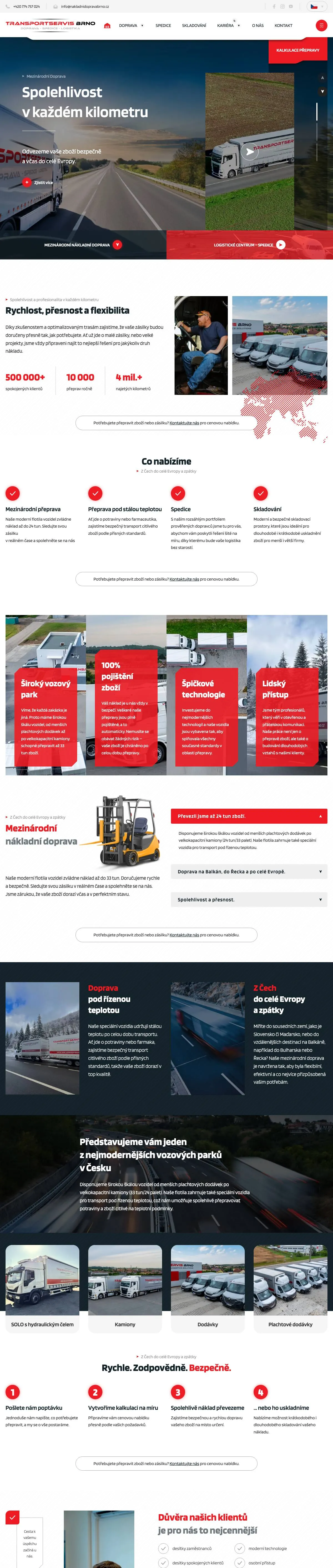 nakladnidopravabrno.cz — celostránkový náhled webu
