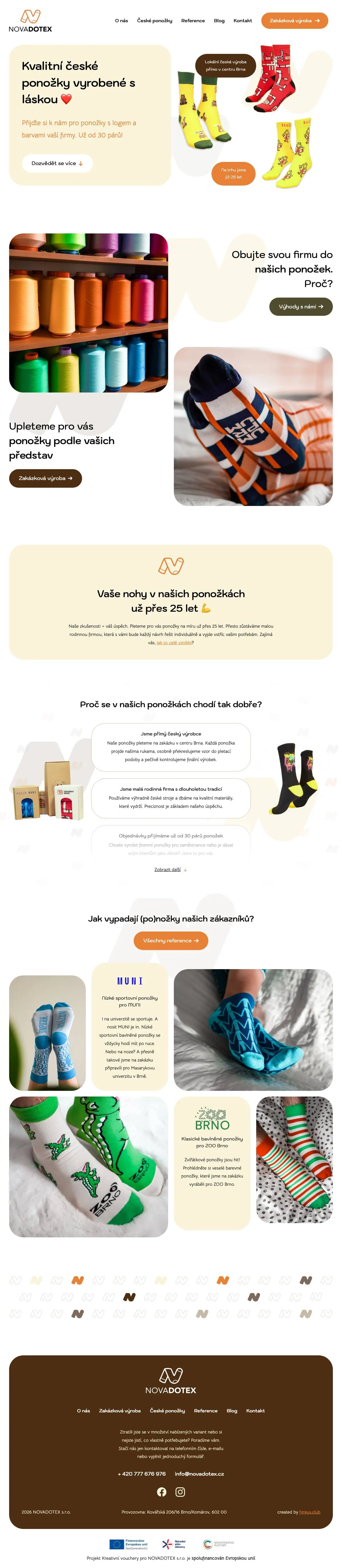novadotex.cz — celostránkový náhled webu